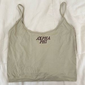 Alpha Phi Merch Grey Gray Brown Tank Top Crop Louis Vuitton Design